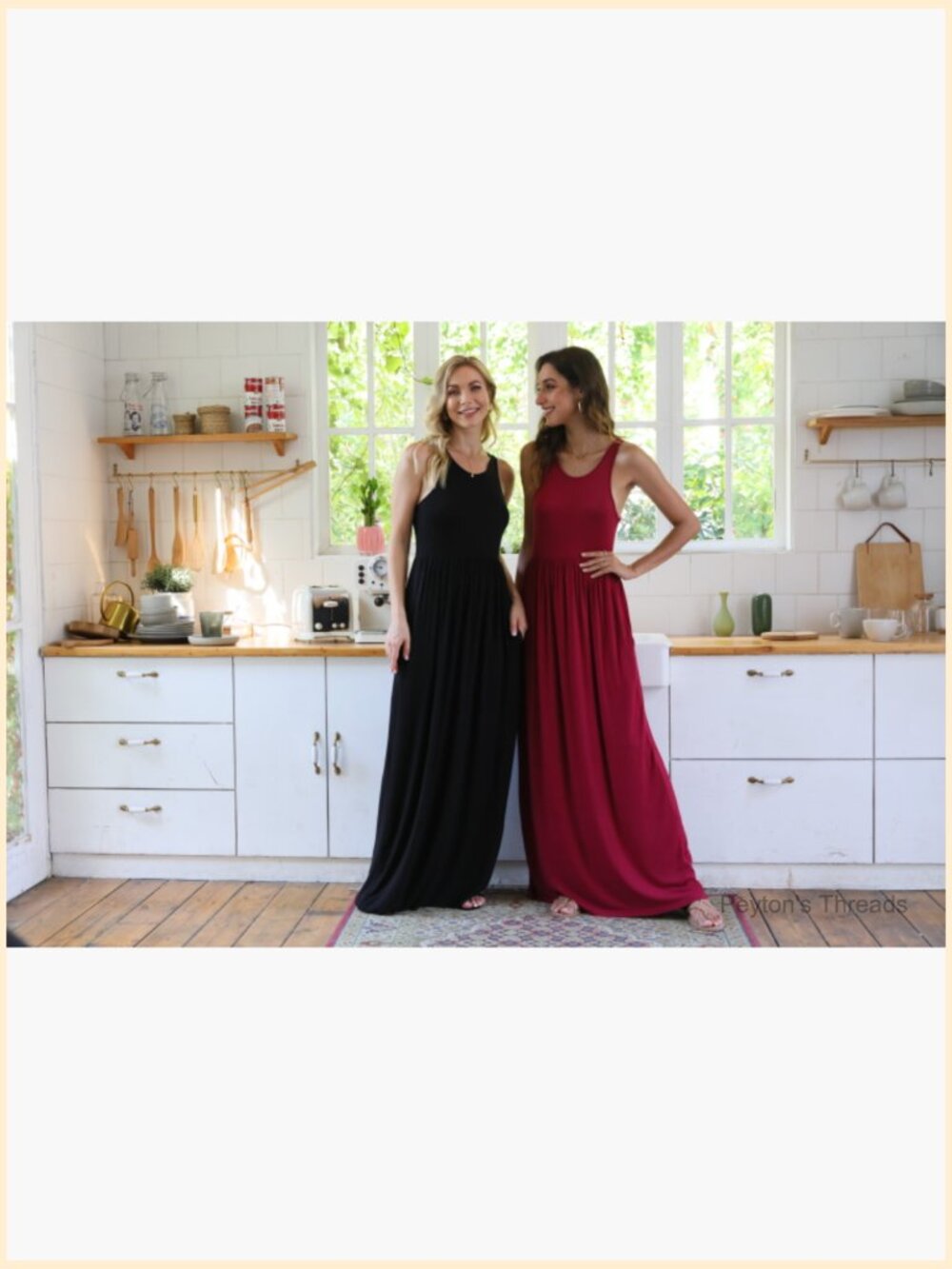 Women's Sleeveless Casual Long Tank Maxi Dress with Pockets - Picture 7 of 7